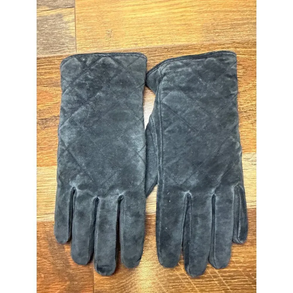 Vintage Black Leather DuPont Thermolite Micro Insulated Gloves Sz‎ Medium